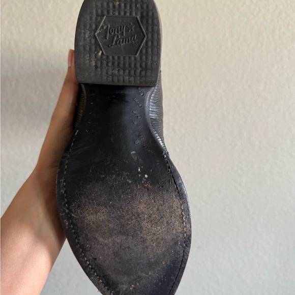 Tony Lama black teju lizard Cowboy Boots - Picture 4 of 4